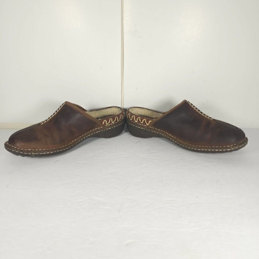 UGG Women's Kohala US 9 Brown Leather Sheepskin Shearling Slip-On Clogs Shoes - Picture 5 of 13